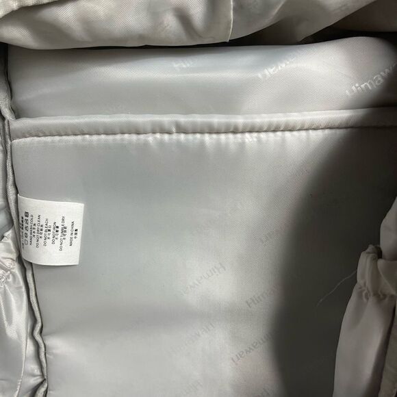 Himawari Laptop backpack Gray canvas tan faux leather straps . - Picture 9 of 10